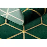 Kab. EMERALD szőnyeg 1014 glamour, elegáns kocka üveg zöld / arany 140x190 cm