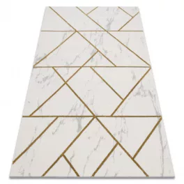   Kab. EMERALD szőnyeg 1012 glamour, elegáns geometriai, márvány krém / arany 140x190 cm