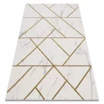 Kab. EMERALD szőnyeg 1012 glamour, elegáns geometriai, márvány krém / arany 120x170 cm