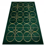 Kab. EMERALD szőnyeg 1010 glamour, elegáns körökben üveg zöld / arany 120x170 cm