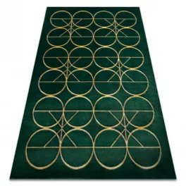   Kab. EMERALD szőnyeg 1010 glamour, elegáns körökben üveg zöld / arany 120x170 cm