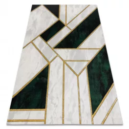   Kab. EMERALD szőnyeg 1015 glamour, elegáns márvány, geometriai üveg zöld / arany 80x150 cm
