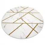 Kab. EMERALD szőnyeg 1012 kör - glamour, elegáns márvány, geometriai krém / arany kör 160 cm