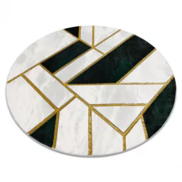   Kab. EMERALD szőnyeg 1015 kör - glamour, elegáns márvány, geometriai üveg zöld / arany kör 160 cm