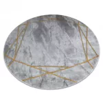 Kab. EMERALD szőnyeg 1022 kör - glamour, elegáns márvány, geometriai szürke / arany kör 160 cm