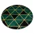 Kab. EMERALD szőnyeg 1020 kör - glamour, elegáns márvány, háromszögek üveg zöld / arany kör 160 cm