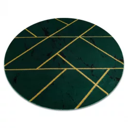   Kab. EMERALD szőnyeg 1012 kör - glamour, elegáns márvány, geometriai üveg zöld / arany kör 160 cm