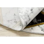 Kab. EMERALD szőnyeg 1020 kör - glamour, elegáns márvány, háromszögek fekete / arany kör 200 cm