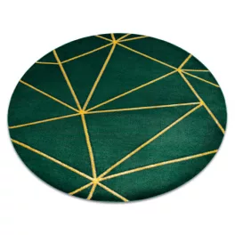   Kab. EMERALD szőnyeg 1013 kör - glamour, elegáns geometriai üveg zöld / arany kör 160 cm