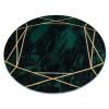 Kizárólagos EMERALD szőnyeg 1022 kör - glamour, elegáns márvány, geometriai üveg zöld / arany kerék 200 cm