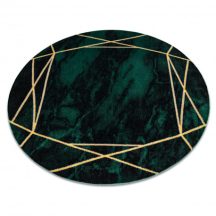   Kizárólagos EMERALD szőnyeg 1022 kör - glamour, elegáns márvány, geometriai üveg zöld / arany kerék 200 cm