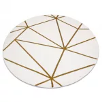 Kab. EMERALD szőnyeg 1013 kör - glamour, elegáns geometriai krém / arany kör 120 cm