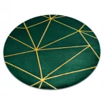 Kab. EMERALD szőnyeg 1013 kör - glamour, elegáns geometriai üveg zöld / arany kör 120 cm