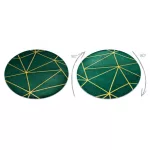 Kab. EMERALD szőnyeg 1013 kör - glamour, elegáns geometriai üveg zöld / arany kör 120 cm