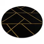 Kab. EMERALD szőnyeg 1012 kör - glamour, elegáns márvány, geometriai fekete / arany kör 120 cm