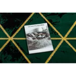 Kab. EMERALD szőnyeg 1020 kör - glamour, elegáns márvány, háromszögek üveg zöld / arany kör 120 cm