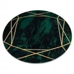 Kab. EMERALD szőnyeg 1022 kör - glamour, elegáns márvány, geometriai üveg zöld / arany kerék 120 cm