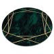 Kizárólagos EMERALD szőnyeg 1022 kör - glamour, elegáns márvány, geometriai üveg zöld / arany kerék 120 cm