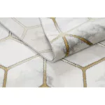 Kab. EMERALD szőnyeg 1014 glamour, elegáns kocka krém / arany 80x150 cm