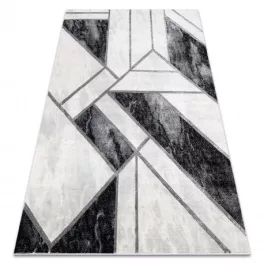   Kab. EMERALD szőnyeg 81953 glamour, elegáns márvány, geometriai fekete / ezüst  240x330 cm