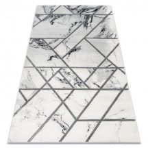   EMERALD szőnyeg 0085 glamour, elegáns márvány, geometriai fehér / ezüst  200x290 cm