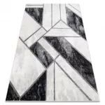 Kab. EMERALD szőnyeg 81953 glamour, elegáns márvány, geometriai fekete / ezüst  160x220 cm