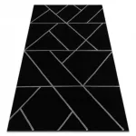 Kab. EMERALD szőnyeg 7543 glamour, elegáns geometriai fekete / ezüst  140x190 cm