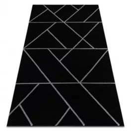   Kab. EMERALD szőnyeg 7543 glamour, elegáns geometriai fekete / ezüst  140x190 cm