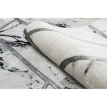 Kab. EMERALD szőnyeg 0085 glamour, elegáns márvány, geometriai fehér / ezüst  80x150 cm