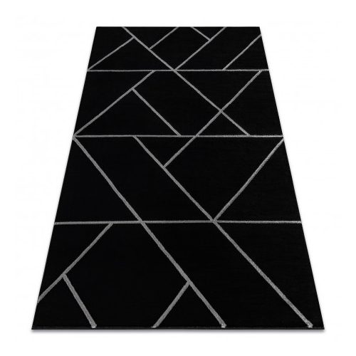 Kizárólagos EMERALD szőnyeg 7543 glamour, elegáns geometriai fekete / ezüst  80x150 cm