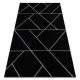 Kizárólagos EMERALD szőnyeg 7543 glamour, elegáns geometriai fekete / ezüst  80x150 cm