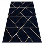 Kab. EMERALD szőnyeg 1012 glamour, elegáns geometriai sötétkék / arany 160x220 cm