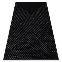   Kizárólagos EMERALD szőnyeg A0084 glamour, elegáns, vonalak, geometriai fekete / ezüst  200x290 cm