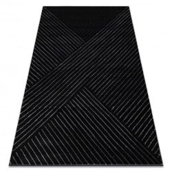 Kizárólagos EMERALD szőnyeg A0084 glamour, elegáns, vonalak, geometriai fekete / ezüst  200x290 cm