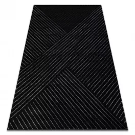   Kab. EMERALD szőnyeg A0084 glamour, elegáns, vonalak, geometriai fekete / ezüst  160x220 cm