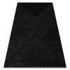 Kizárólagos EMERALD szőnyeg A0084 glamour, elegáns, vonalak, geometriai fekete / ezüst  80x150 cm