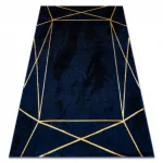 Kab. EMERALD szőnyeg 1022 glamour, elegáns geometriai sötétkék / arany 280x370 cm