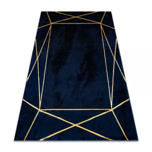 Kab. EMERALD szőnyeg 1022 glamour, elegáns geometriai sötétkék / arany 280x370 cm