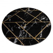   Kizárólagos EMERALD szőnyeg 2000 kör - glamour, elegáns márvány, geometriai fekete / arany kerék 120 cm