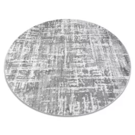   Kab. Modern MEFE Kör szőnyeg 8722 Vonalak vintage - szürke / fehér kör 100 cm