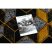 Modern GLOSS szőnyeg 400B 86 elegáns, glamour, art deco, 3D geometriai fekete / arany 240x330 cm