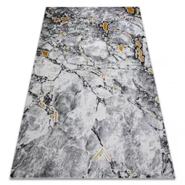   Kab. Modern GLOSS szőnyeg 528A 58 Márvány , kő, elegáns, glamour elefántcsont / fekete 80x150 cm