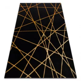   Kab. Modern GLOSS szőnyeg 406C 86 elegáns, glamour, art deco, geometriai fekete / arany 80x150 cm