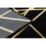 Kab. Modern GLOSS szőnyeg 406C 86 elegáns, glamour, art deco, geometriai fekete / arany 80x150 cm