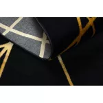 Kab. Modern GLOSS szőnyeg 406C 86 elegáns, glamour, art deco, geometriai fekete / arany 80x150 cm