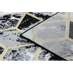 Kab. Modern GLOSS 3D szőnyeg 409A 82 Kocka elegáns, glamour, art deco fekete / arany / szürke 80x150 cm