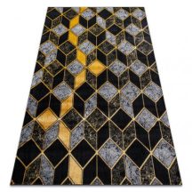   Modern GLOSS szőnyeg 400B 86 elegáns, glamour, art deco, 3D geometriai fekete / arany 160x220 cm