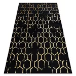 Kab. Modern GLOSS szőnyeg 407C 86 elegáns, glamour, art deco fekete / arany 160x220 cm