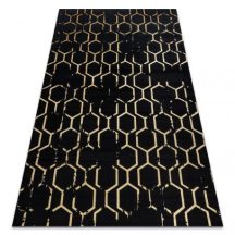   Modern GLOSS szőnyeg 407C 86 elegáns, glamour, art deco fekete / arany 160x220 cm