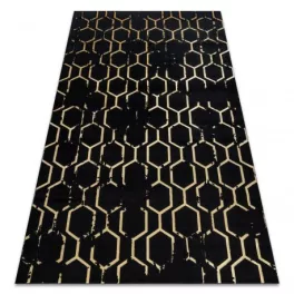   Kab. Modern GLOSS szőnyeg 407C 86 elegáns, glamour, art deco fekete / arany 160x220 cm